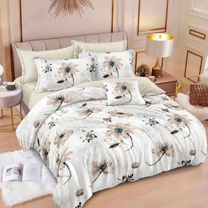 Lenjerie 6 Piese Bumbac Finet 3D/5D - Eleganta Botanica - LFDN_A047E
