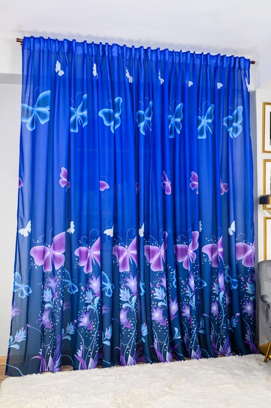 Perdea din Matase Blue Butterfly - PERD184_PLC