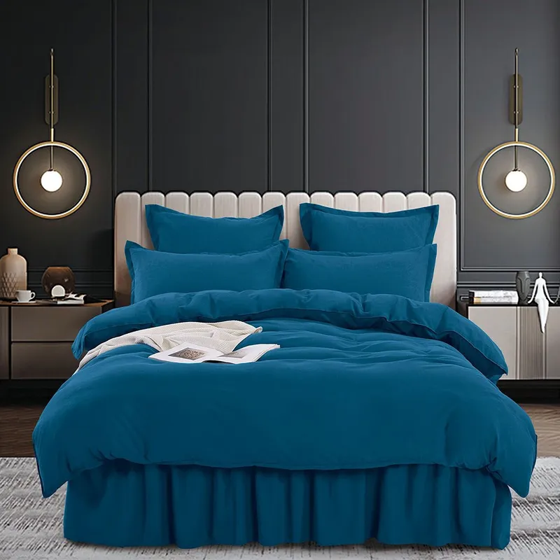 Lenjerie Finet  cu Volanase - 6 Piese - Blue Royal - LVLVJ_O066B