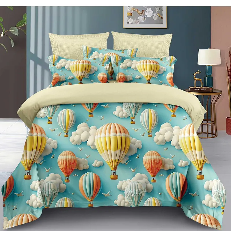 Lenjerie 6 Piese Bumbac Finet 5D - Baloane cu Aer Cald - LFDS_B068C