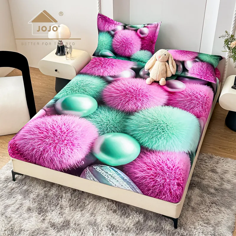 Cearceaf din Finet cu Elastic - 160/180x200 + 2 Fete Perna - Norii de Puf - CEFDJ_L169B