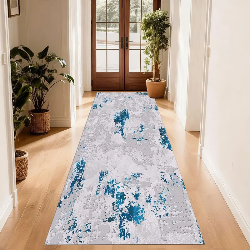 Traversa 100x200 cm, Antiderapanta - Abstract Turcoaz - CVHT118_100x200_CVH