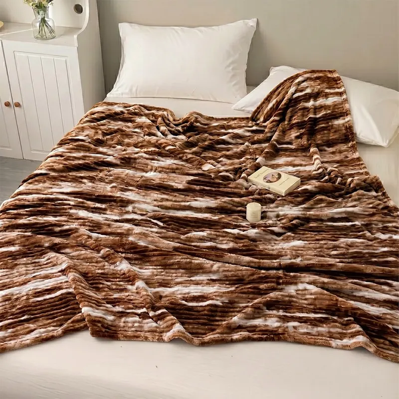 Patura Super Pufoasa 200x230cm - Maro Ciocolatiu Degrade - PCCM_T105