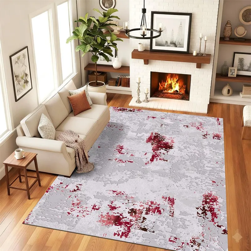 Covor Antiderapant pentru Dormitor 120x180 cm - Abstract Grena - CVHD098_120x180_CVH