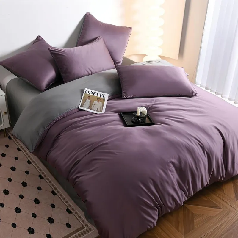 Lenjerie Premium 6 Piese din Matase - Mov - LPMN_B027D