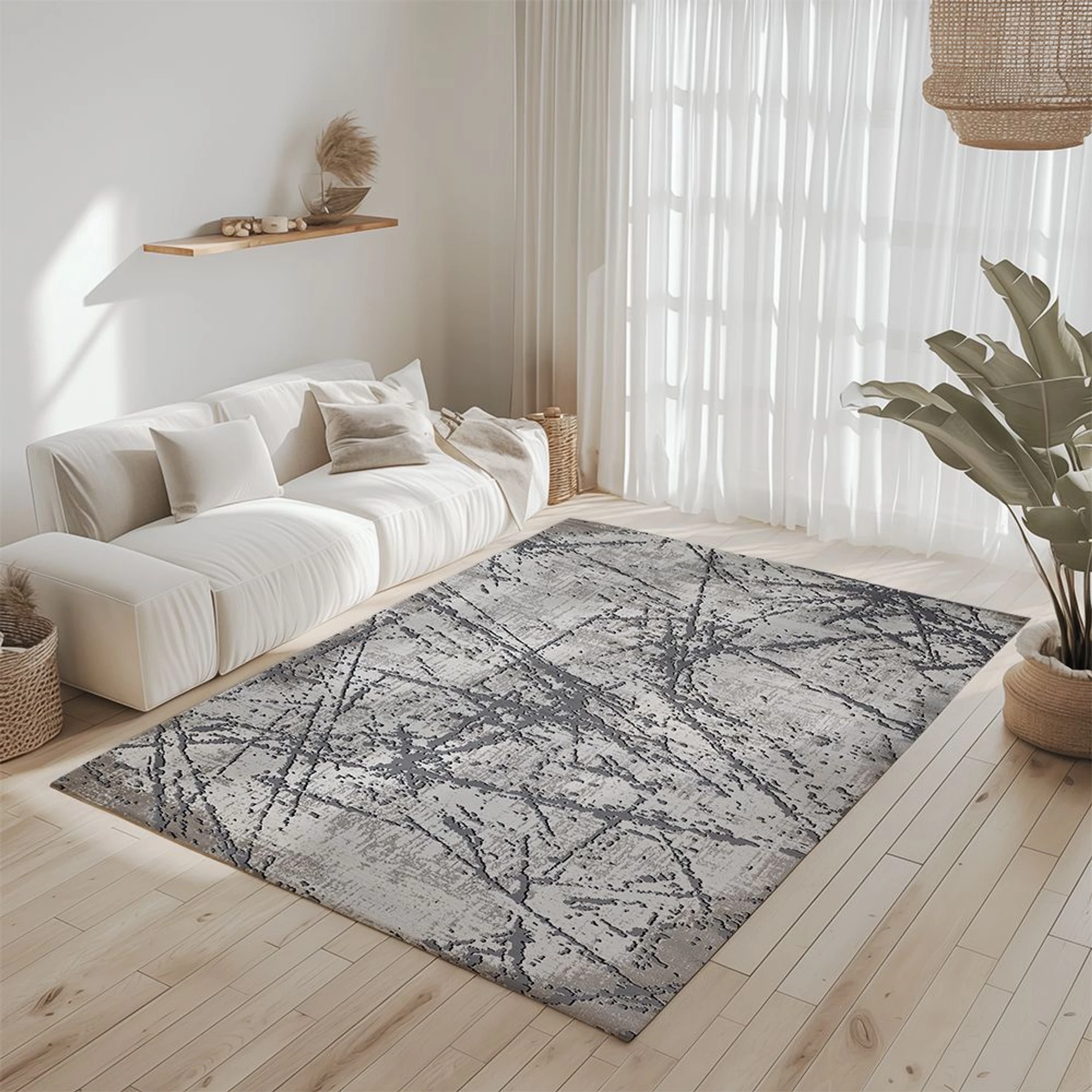 Covor pentru Dormitor 200x300 cm - Model Abstract Bej - CVHD084_200x300_CVH