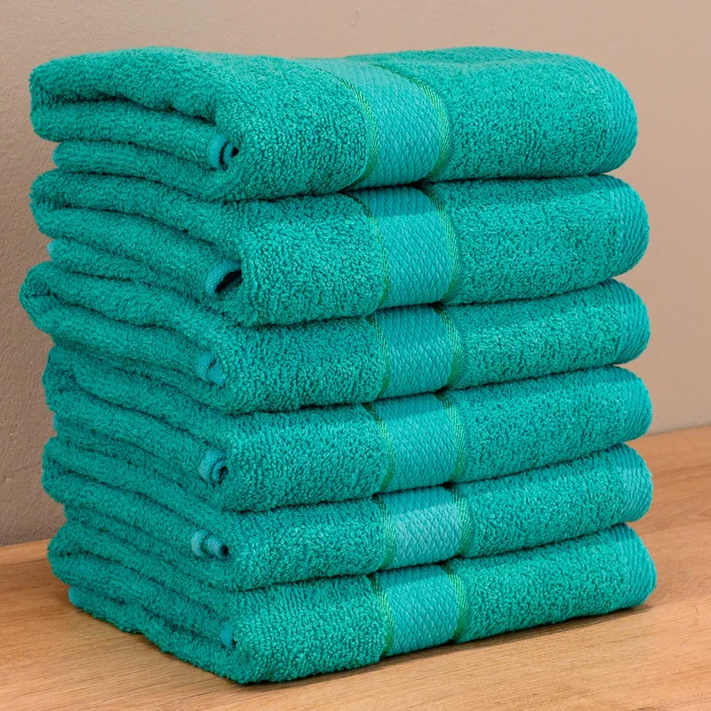 Set Prosoape 5+1 GRATIS - Verde Marin, Bumbac 100%, Medii - 50x90 cm. Ideale pentru Față și Mâini, Uscare Rapidă și Textură Pufoasă - 420g/mp - PRSM002