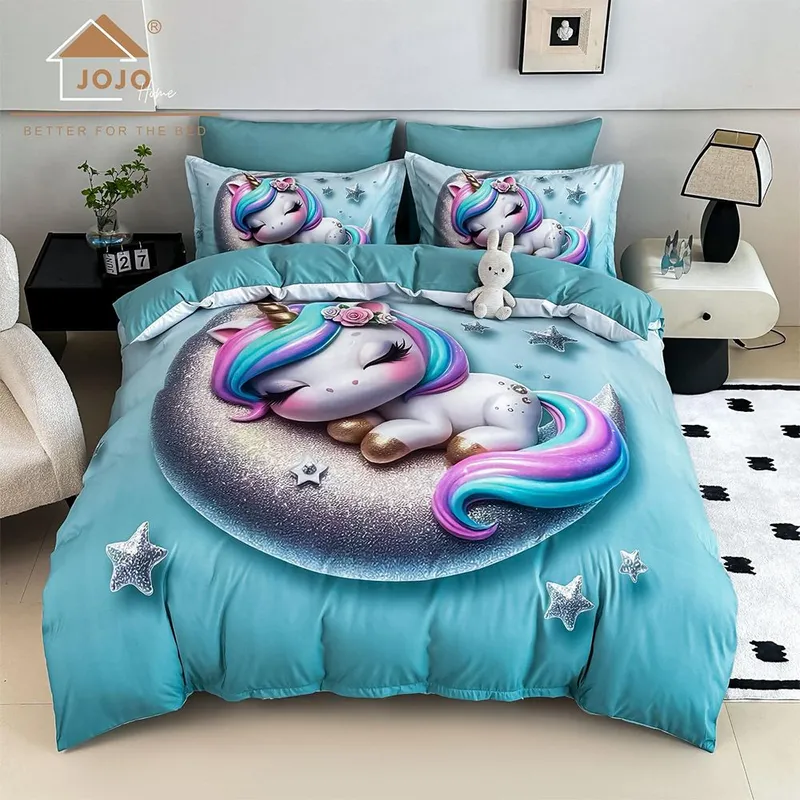 Lenjerie 6 Piese Bumbac Finet 5D cu Elastic - Unicorn Magic - LFDCJ_O006B
