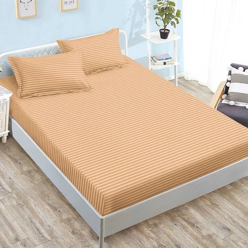 Cearceaf din Bumbac Satinat cu Elastic - 180x200 + 2 Fete Perna - Gri Papadie - CEFN_L100