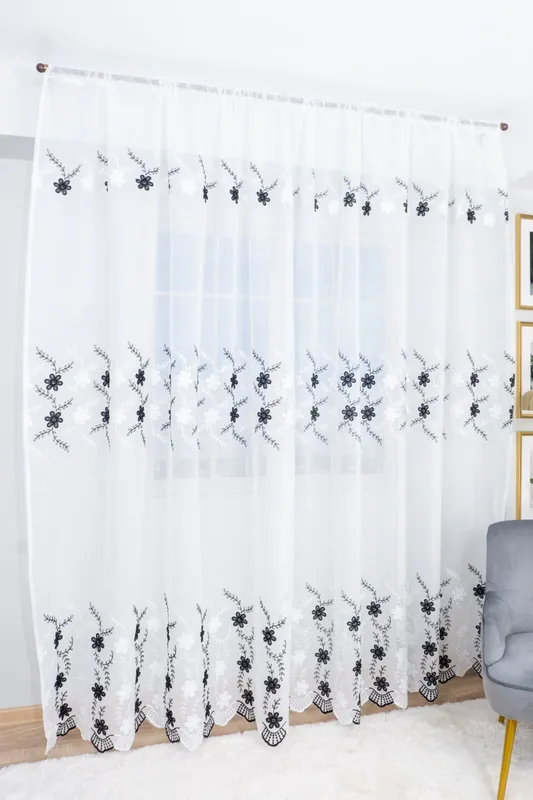 Set 2 Perdele Mystic Charm din In Negru Regal 100x245cm cu Rejansa - PERD063D_100X245_ATL