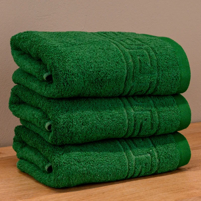 Set 3 Prosoape de Față și Mâini Atena, Verde Rai, 50x90 cm, Bumbac 100%, Greek Border, 600g/mp - 3xPRSAM_I042