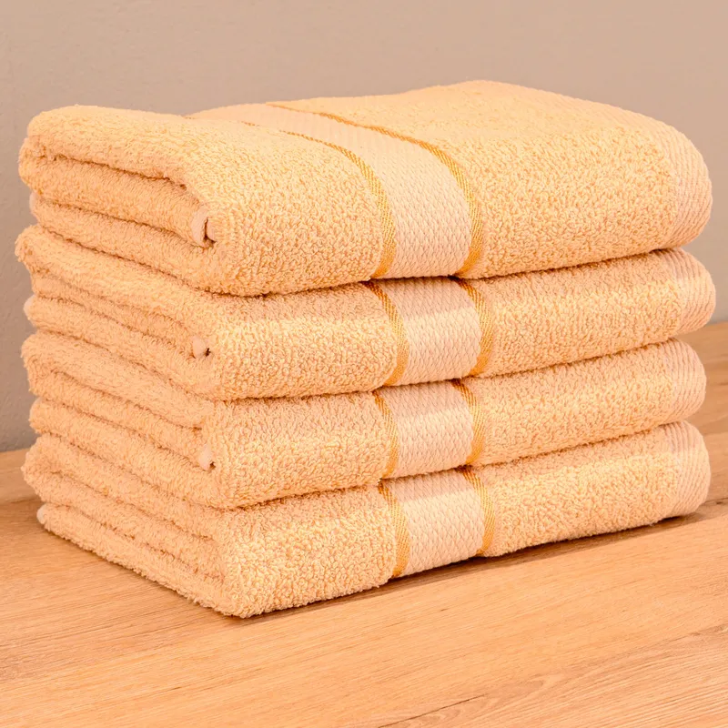 Set Prosoape 3+1 GRATIS - Cappuccino Deschis, Bumbac 100%, Medii - 50x90 cm. Ideale pentru Față și Mâini, Uscare Rapidă și Textură Pufoasă - 420g/mp - PRSM005
