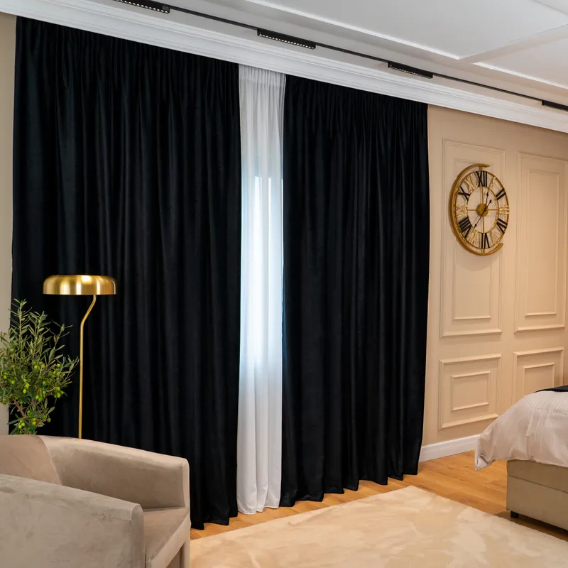 Draperia Ducesei din Catifea Nobilă, Negru - CPV10_PLC