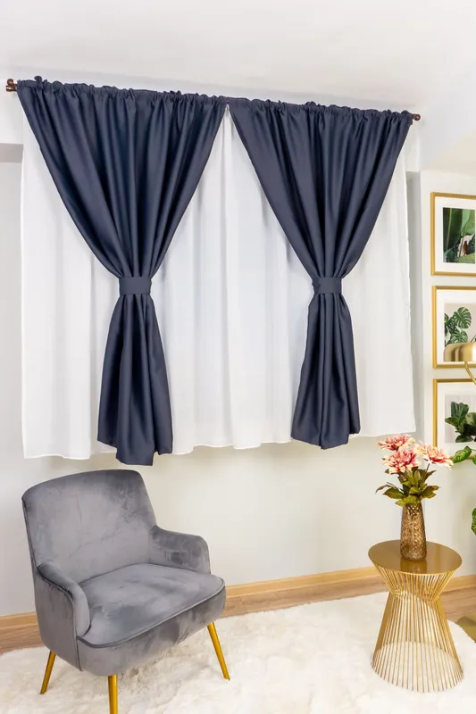 Draperie Scurta Blackout Gri Plumb Inchis - BOTD048S_PLC