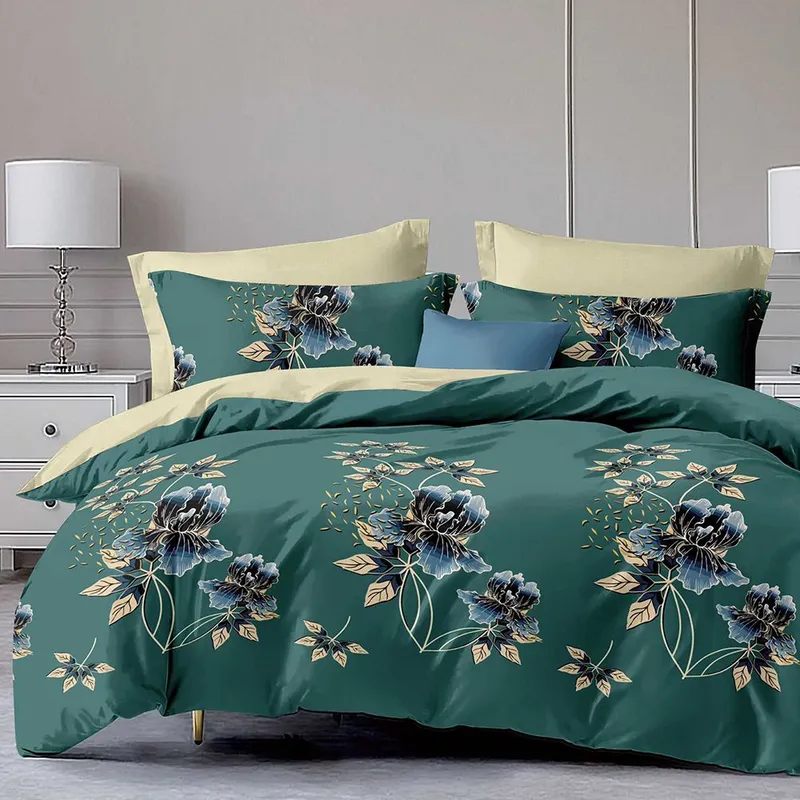Lenjerie Finet 6 Piese - Verde Turcoaz cu Flori Magice - LFS_C080C