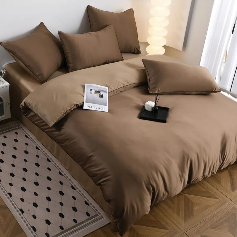 Lenjerie Premium 6 Piese din Matase - Maro Inchis - LPMN_B029D