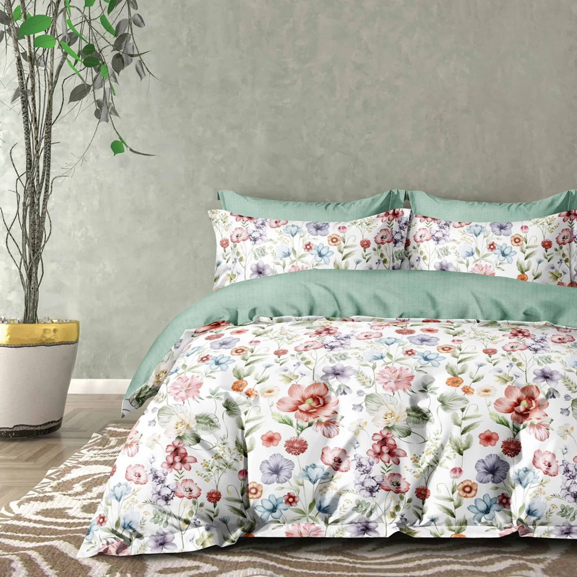 Lenjerie Finet 6 Piese - Flori Colorate - LFS_C038B