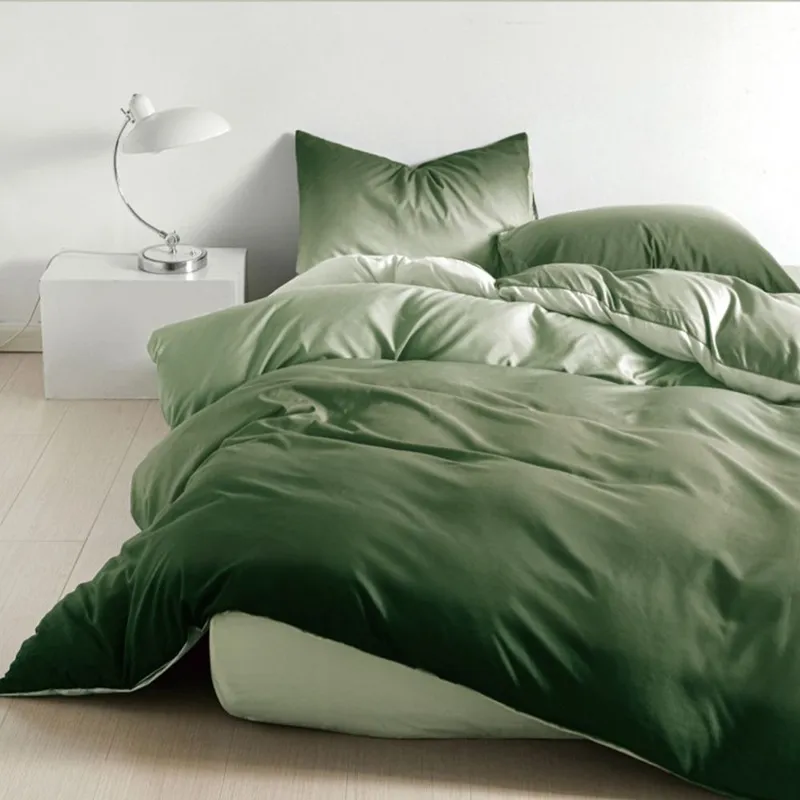 Lenjerie Bumbac Satinat 4 Piese - Verde Degrade - LBDP_G129B
