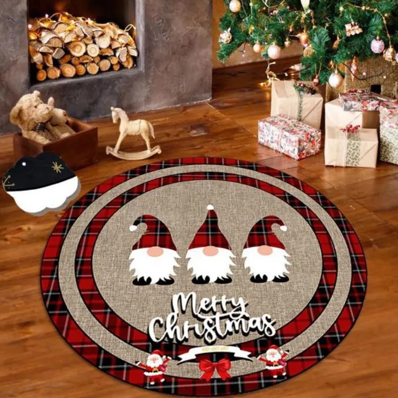 Covor Rotund Antiderapant pentru Dormitor 100x100 cm - Merry Christmas - CVHD076_100x100_CVH