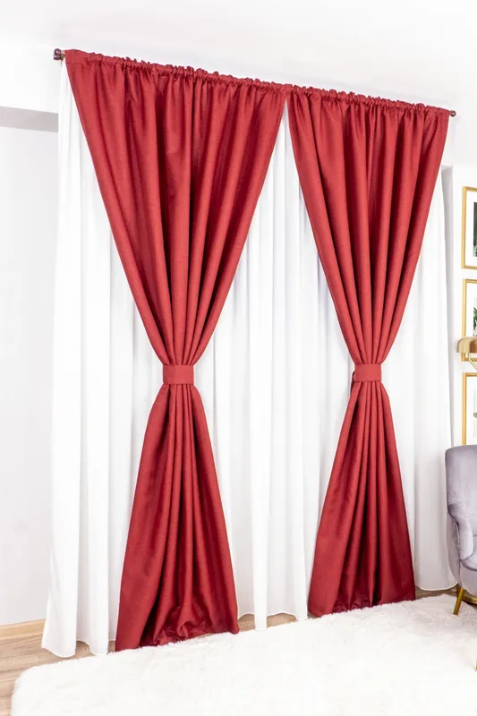 Set Fenicia - Perdea Alba Voal  PERD007_300x245_D1_20_ATL si Draperii din In Grena - BOTDA543_100x245_A2_03_ATL cu Rejansa Set_ATL
