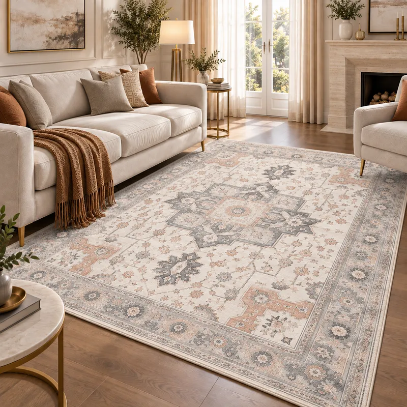 Covor Living Anatolia Soft, Oriental, Bej - Gri, 160x230 cm, Polipropilena - T048