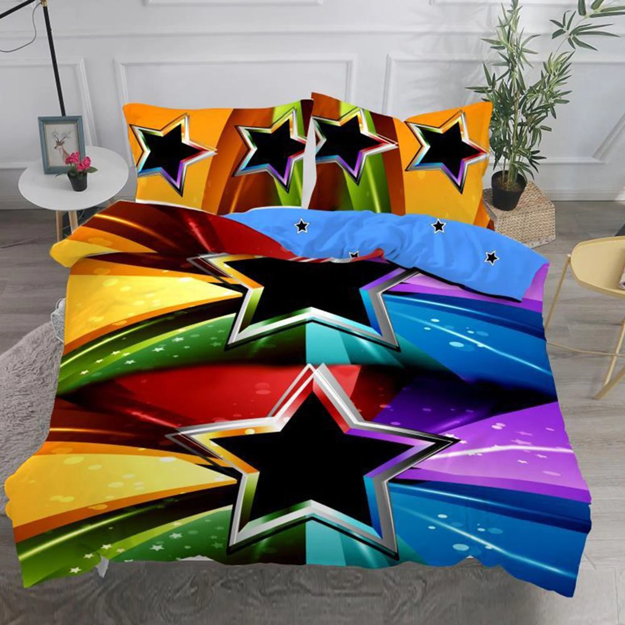 Lenjerie Bumbac Satinat 4 Piese - Big Star Color - LBD_G041B