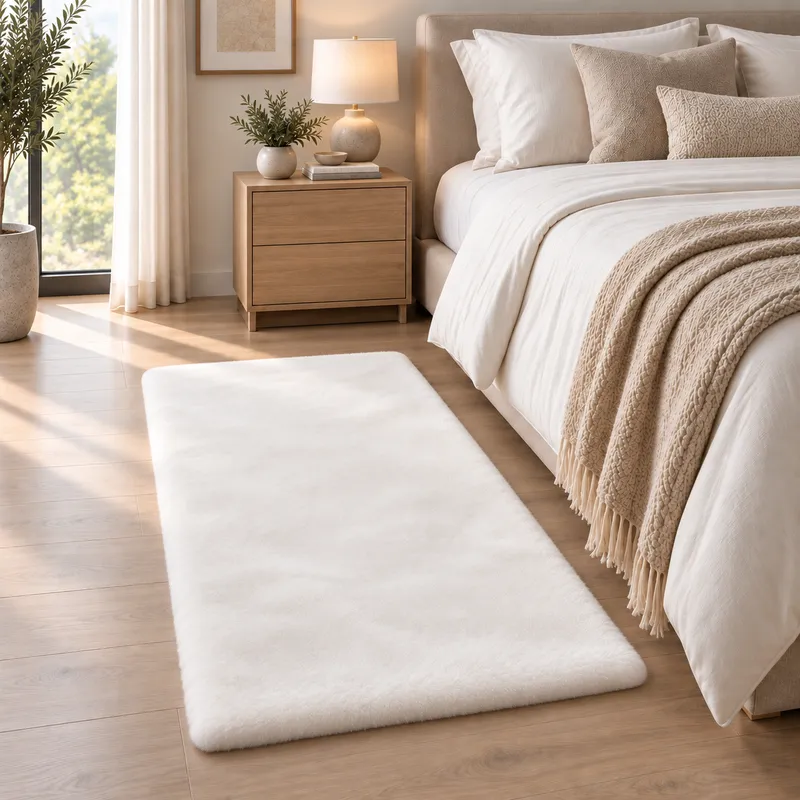 Covor Alb Perlat Pufos - Happy Touch - Nor Pufos - 80x150 cm - CVHP001_80x150_CVH