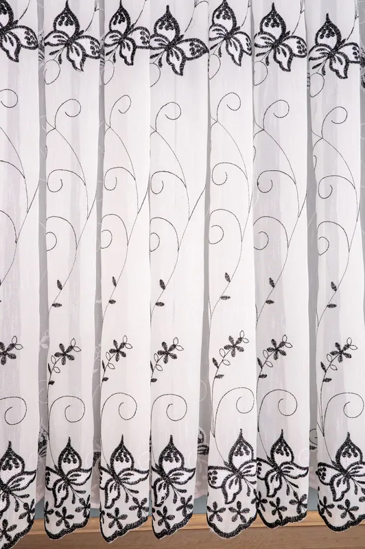 Perdea din In Zborul Fluturilor Negru cu Alb - PERD0121A_PLC