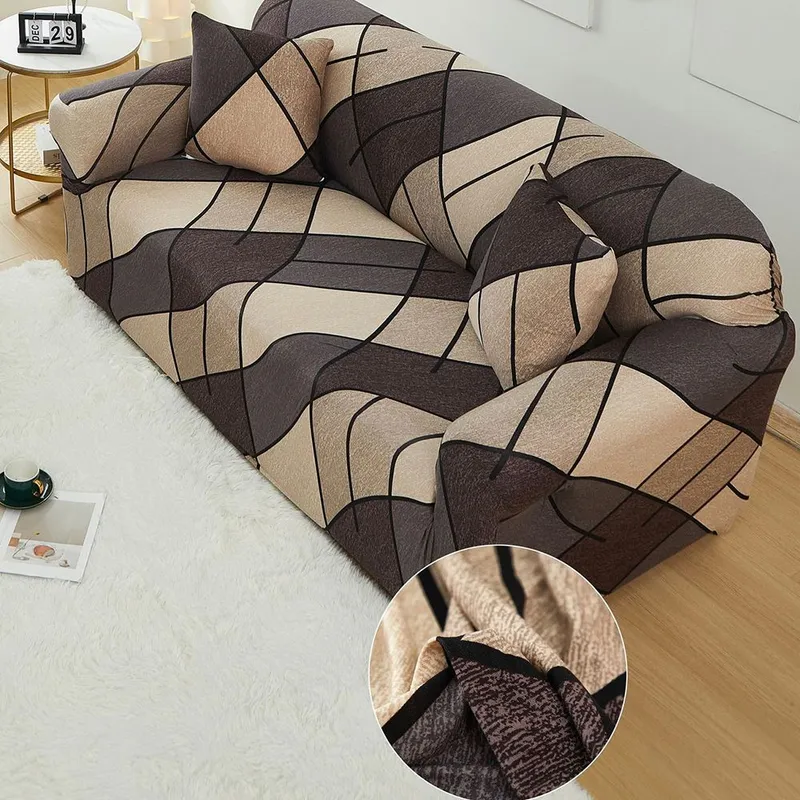 Husa de Canapea 2 Locuri - Geometric Neutru - HCEJM045
