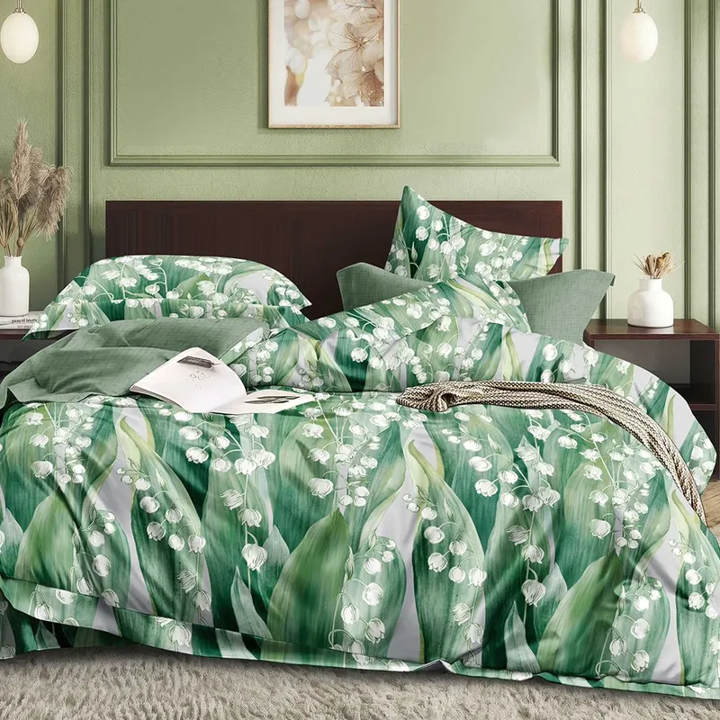 Lenjerie Finet 6 Piese - Verde cu Margaritari - LFS_C134B