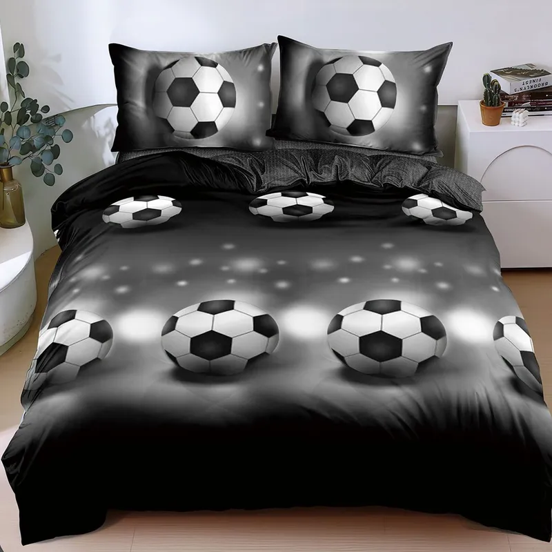 Lenjerie Bumbac Satinat 4 Piese - Black & White Champion - LBDP_H015