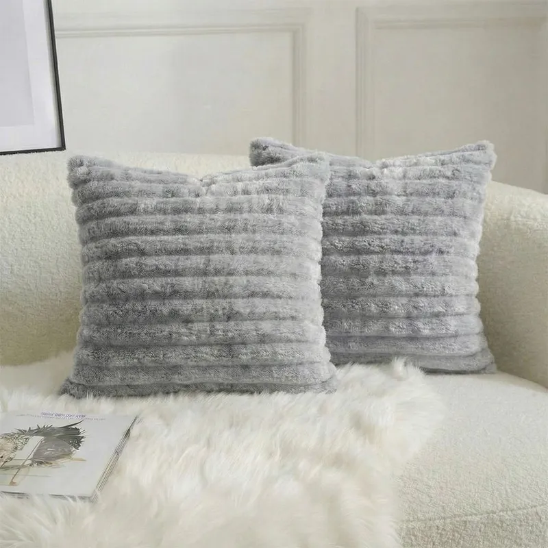 Set 2 Fete de Perna 50x50cm din Cocolino - Gri Deschis - PD_O055-1