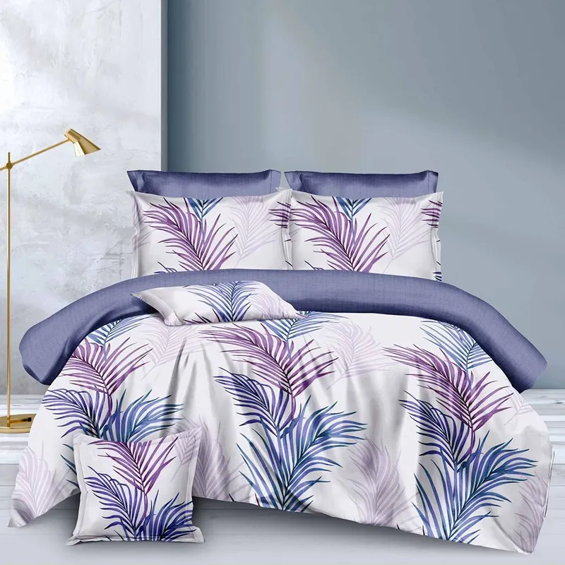Lenjerie Finet Gros 8 Piese - Flori Tropicale Mov - LF8S_D078