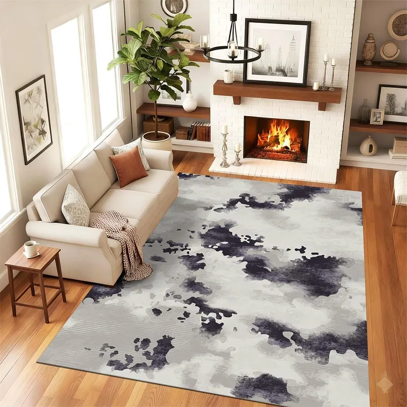 Covor Antiderapant pentru Dormitor 200x300 cm - Nori Gri - CVHD106_200x300_CVH