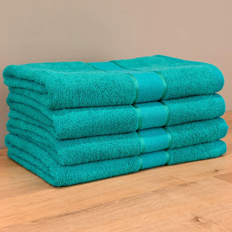 Set Prosoape 3+1 GRATIS - Verde Marin, Bumbac 100%, Mari - 70x140 cm. Pentru Corp, Uscare Rapidă și Textură Pufoasă - 420g/mp - PRSL002