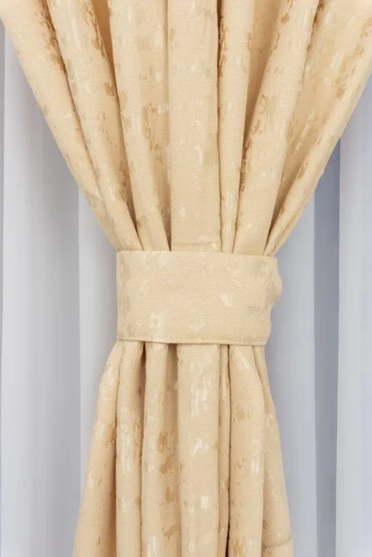Set 2 Draperii Scurte White Latte Striat 100x135cm cu Rejansa - STR002B_100x135_ATL