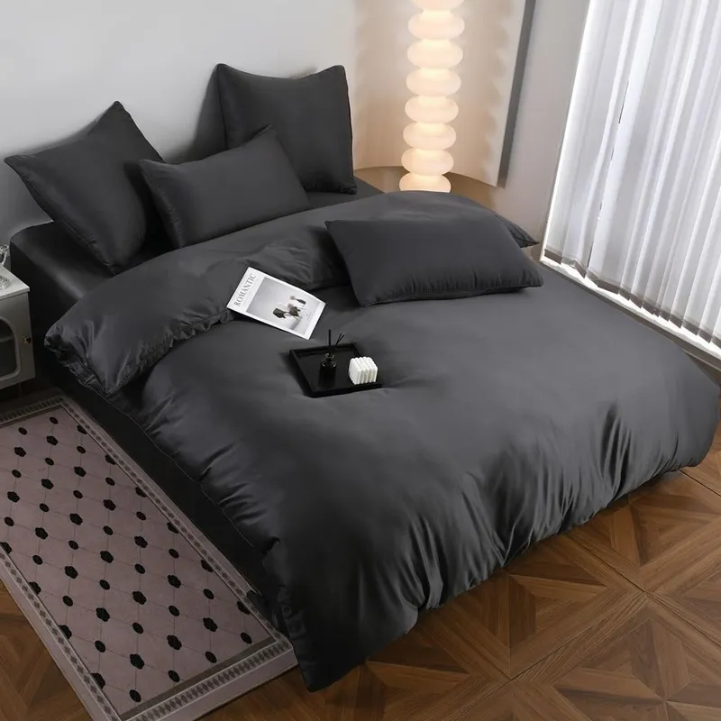 Lenjerie Premium 6 Piese din Matase - Gri Inchis - LPMN_B158C
