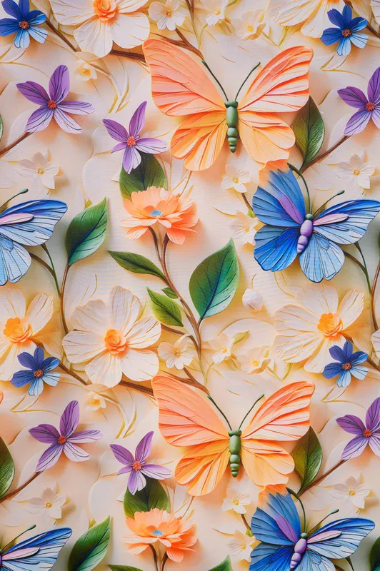 Perdea din Matase 3D ButterFly - PERD196_PLC