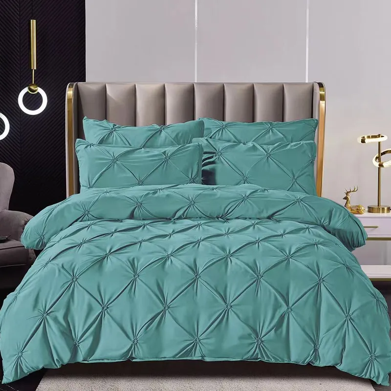 Lenjerie Brodata Finet Premium cu Elastic 160/180x200  - Verde Menta - LFEPJ_H137