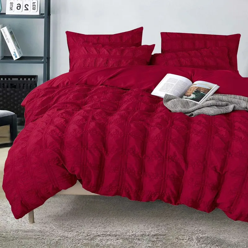 Lenjerie Creponata 6 Piese Finet Premium - Bordo - LFPS_I052