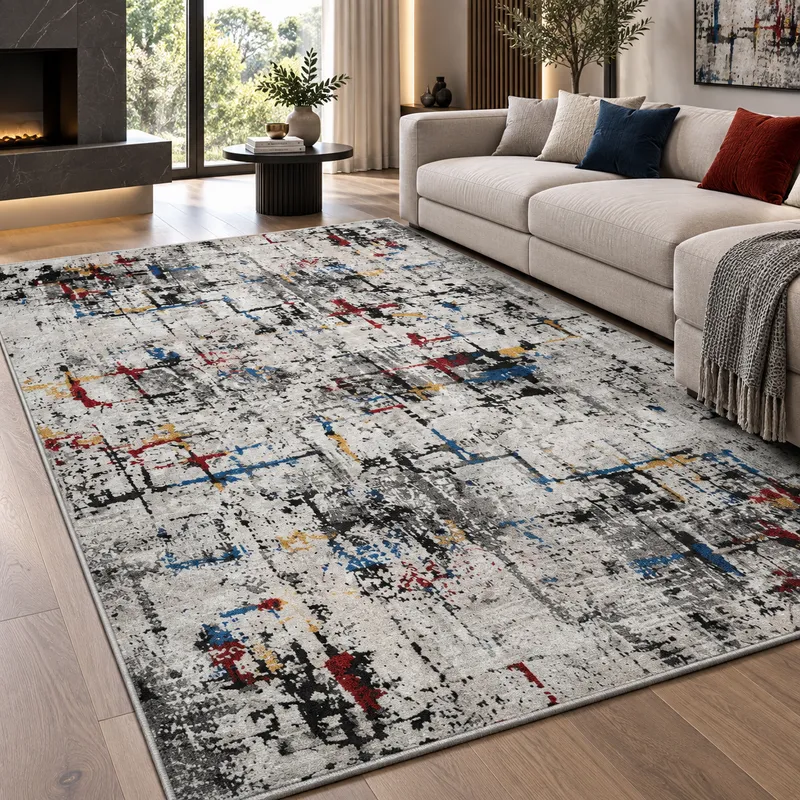 Covor Living Grafiti, Modern, Bej - Gri, 160x230 cm, Polipropilena - T044