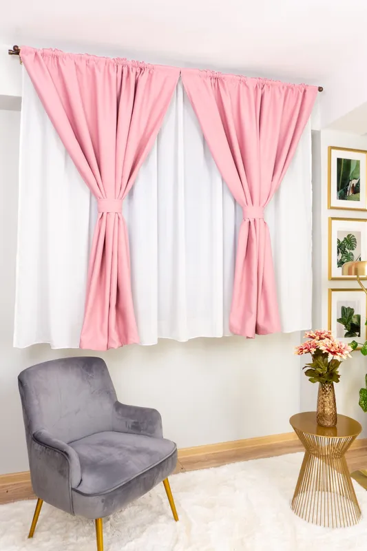 Draperie Scurta Blackout Roz Drajeu - BOTD049S_PLC