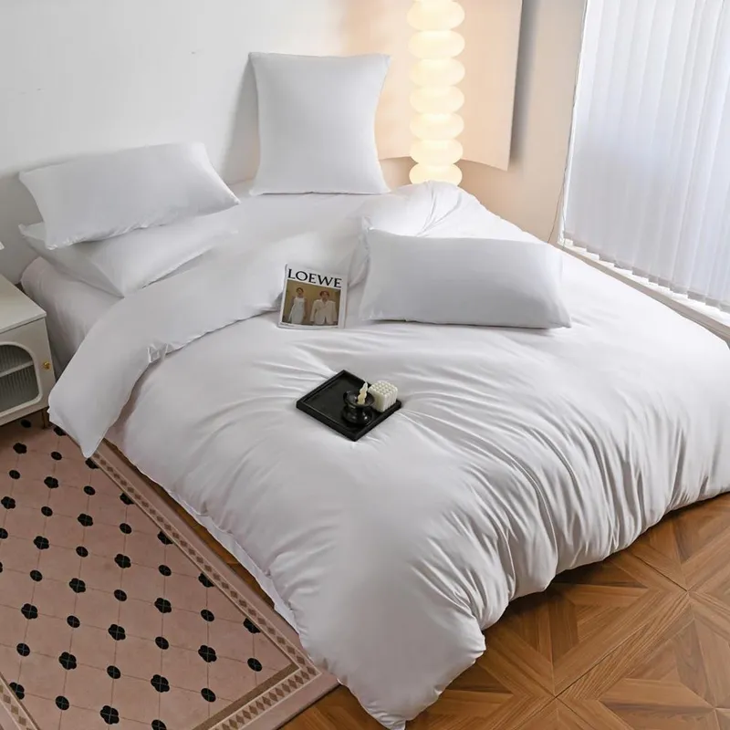 Lenjerie Premium 6 Piese din Matase - Alb Pur - LPMN_B026D