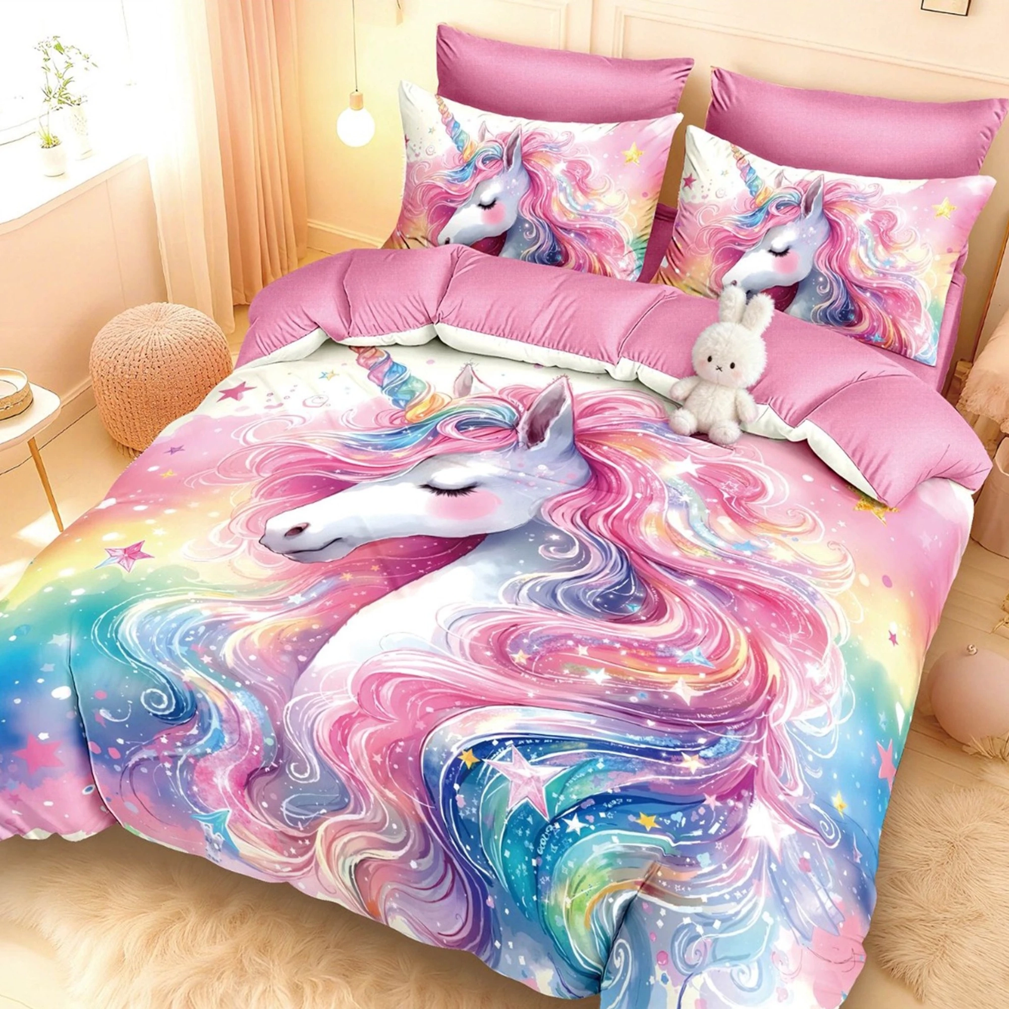 Lenjerie 6 Piese Bumbac Finet 5D cu Elastic - Unicorn Magic - LFDEN_G163A 