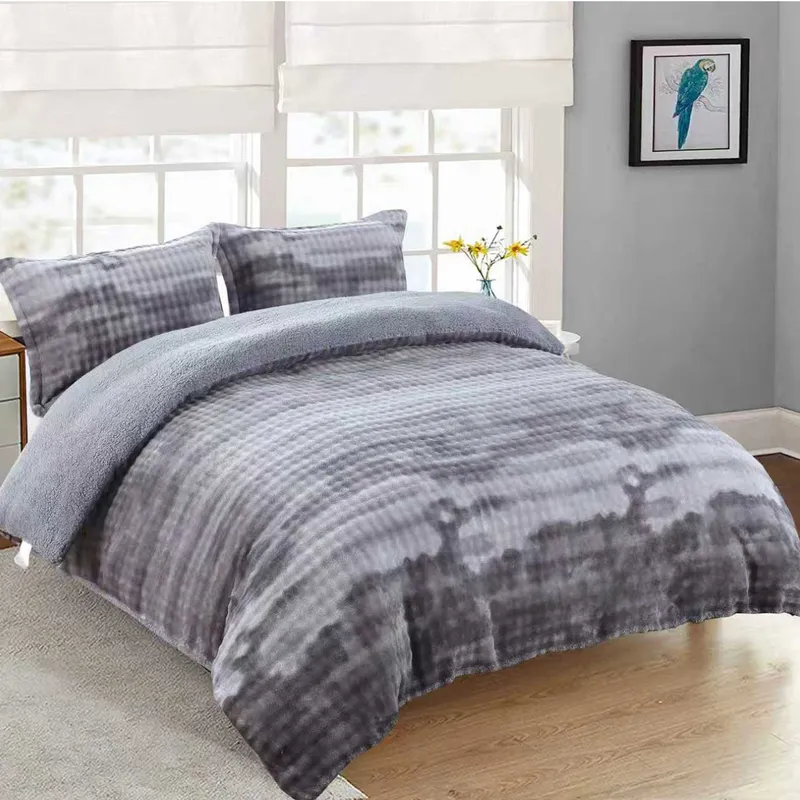 Pilota Cocolino cu Blanita, 200x230cm + 2 Fete de Perna 50x70cm, Gri Degrade - PMG_N018C