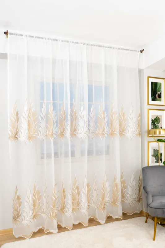 Set 2 Perdele din In Alma Coffee 100x245cm cu Rejansa - PERD0138_100x245_ATL