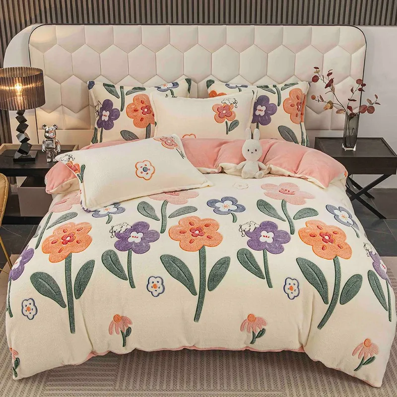 Lenjerie Cocolino cu Elastic 4 Piese - Gradina cu Flori - CBE4J_N115
