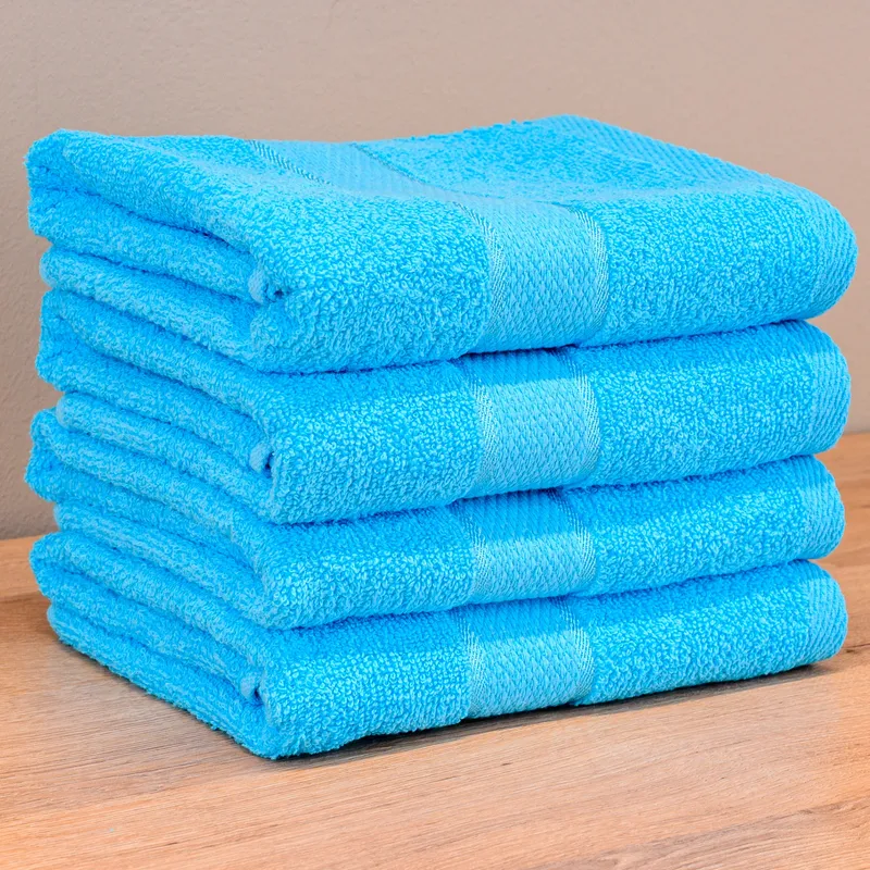 Set Prosoape 3+1 GRATIS - Turcoaz Elegant, Bumbac 100%, Medii - 50x90 cm. Ideale pentru Față și Mâini, Uscare Rapidă și Textură Pufoasă - 420g/mp - PRSM012