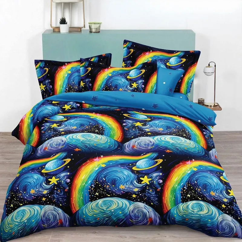 Lenjerie Finet 6 Piese - Galaxie și Curcubeu - LFN_B094C