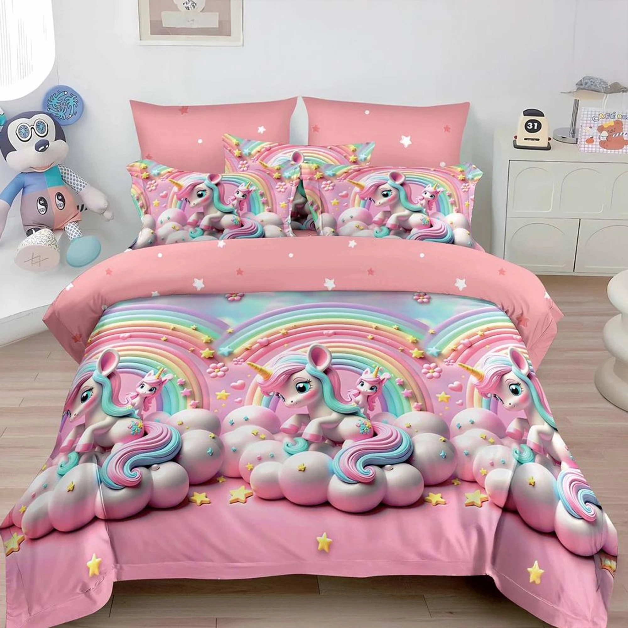 Lenjerie Finet 6 Piese - Poveste cu Unicorni - LFN_B098C